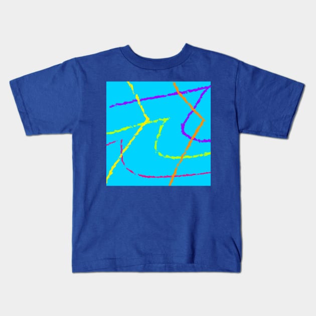 Sketch Mountains Abstract Pattern Kids T-Shirt by nelloryn